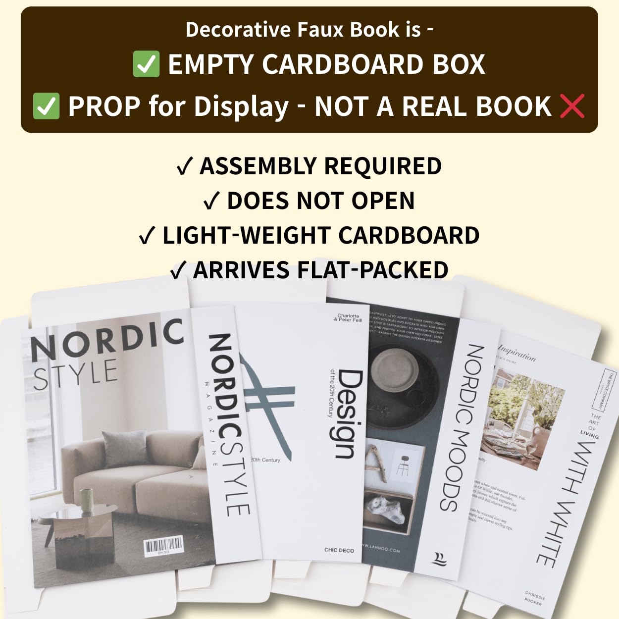 Decorative Book Boxes 4pcs