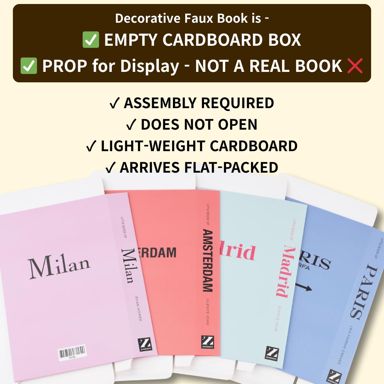 Decorative Book Boxes 4pcs