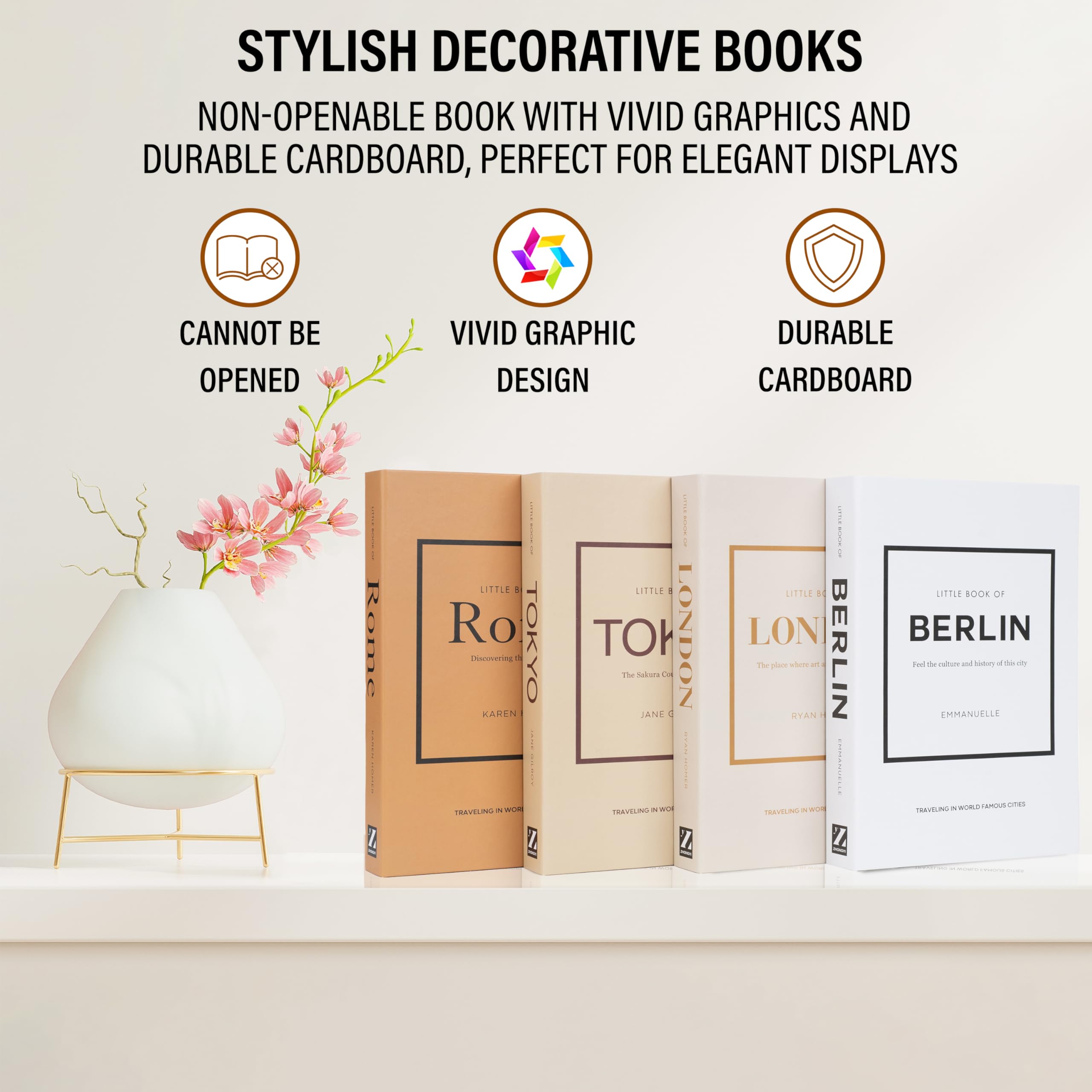 Decorative Book Boxes 4pcs