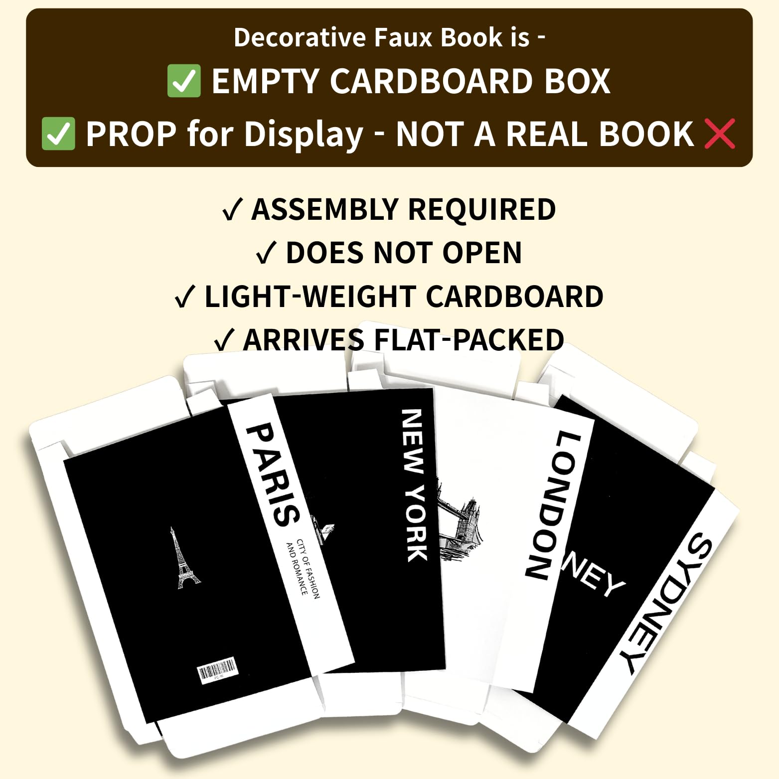 Decorative Book Boxes 4pcs