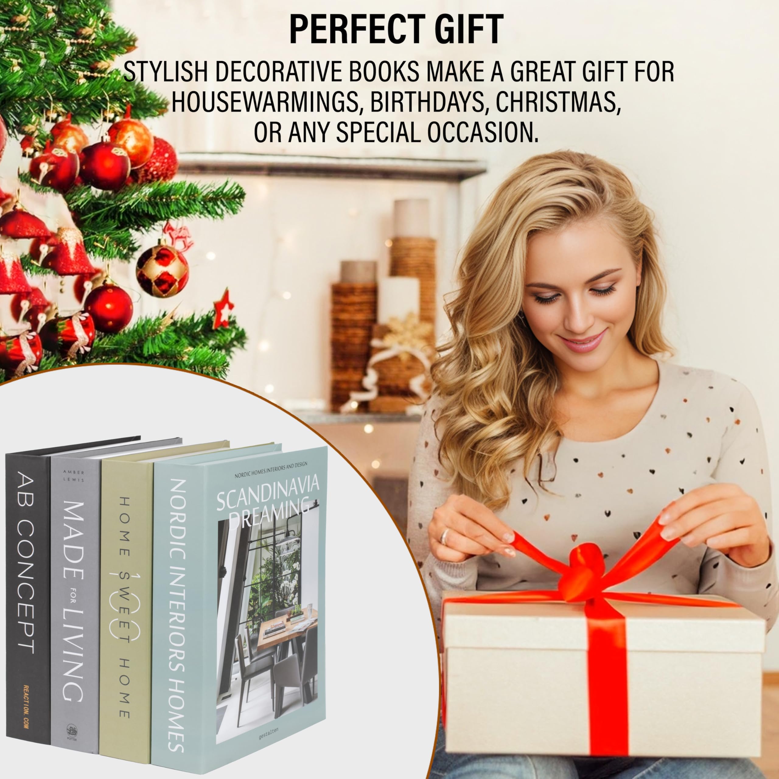 Decorative Book Boxes 4pcs