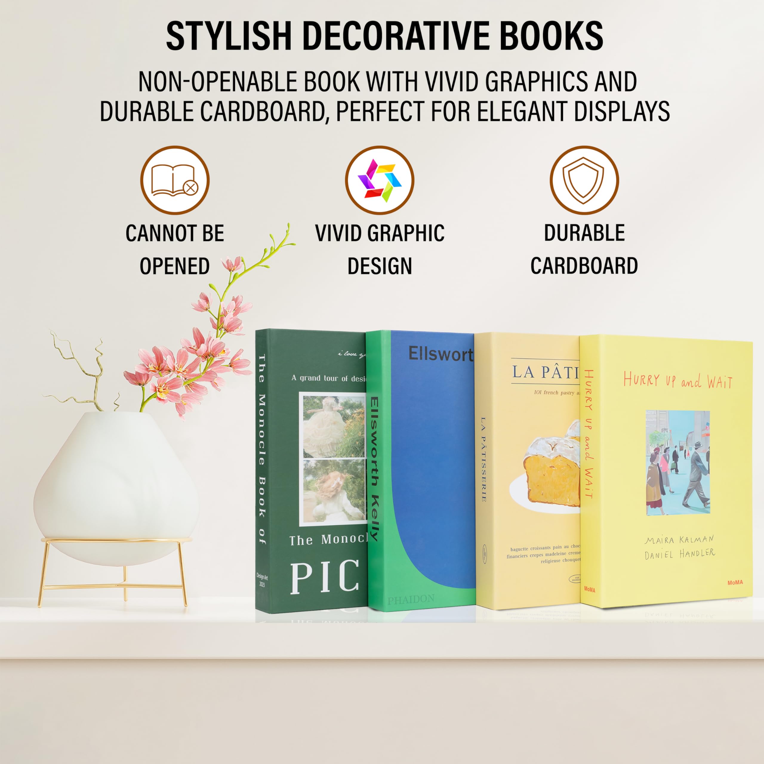Decorative Book Boxes 4pcs