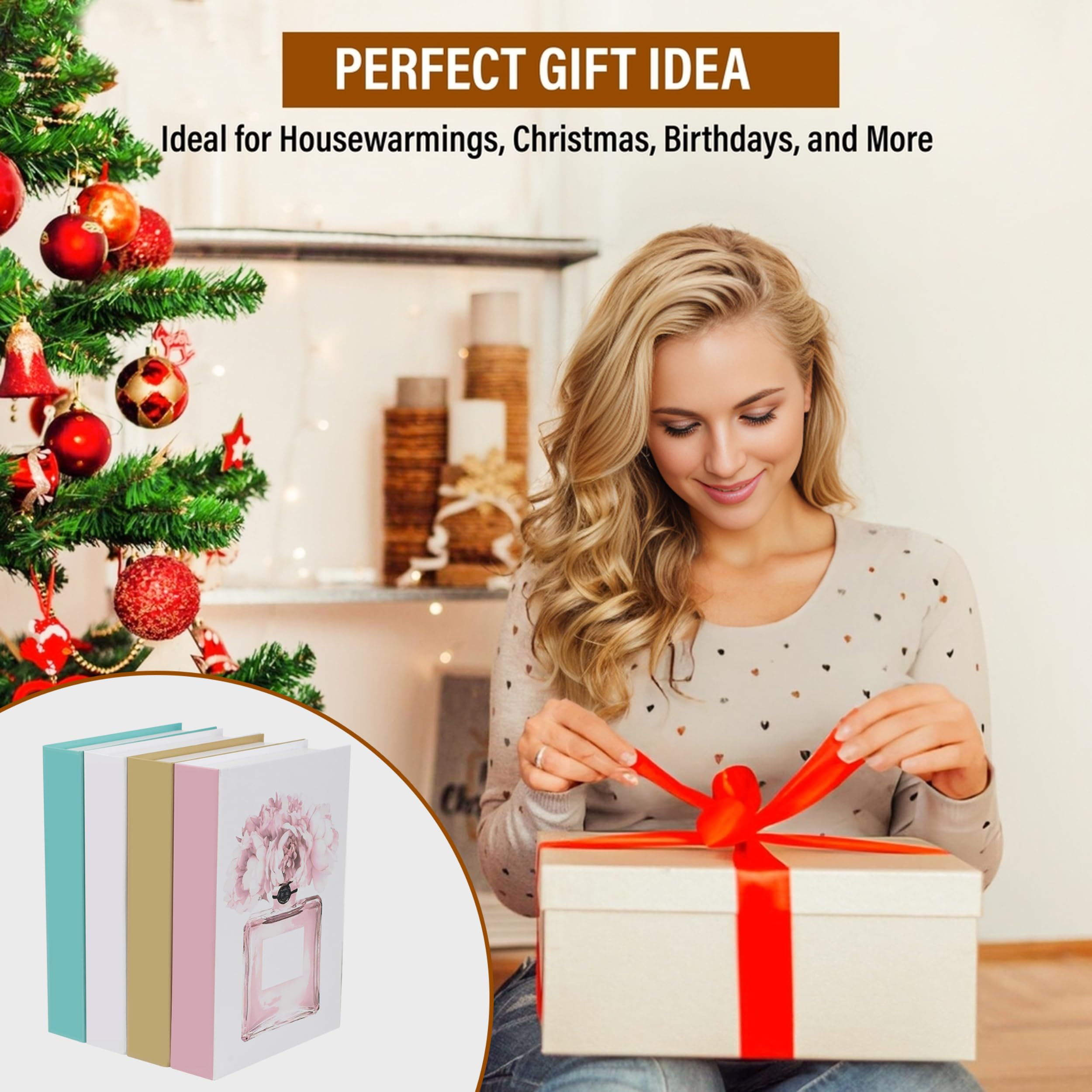 Decorative Book Boxes 4pcs