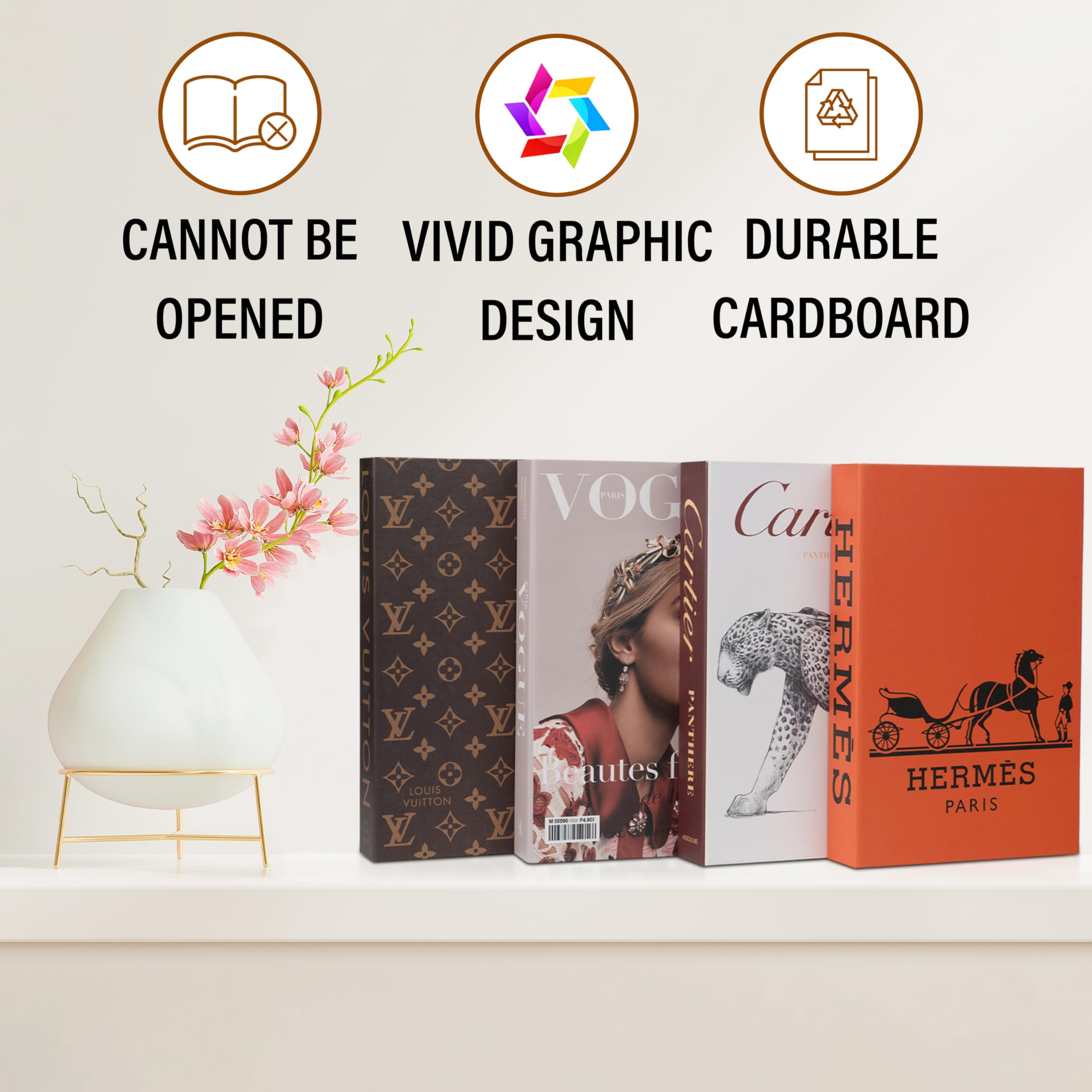 Decorative Book Boxes 4pcs