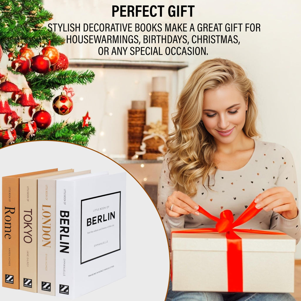 Decorative Book Boxes 4pcs