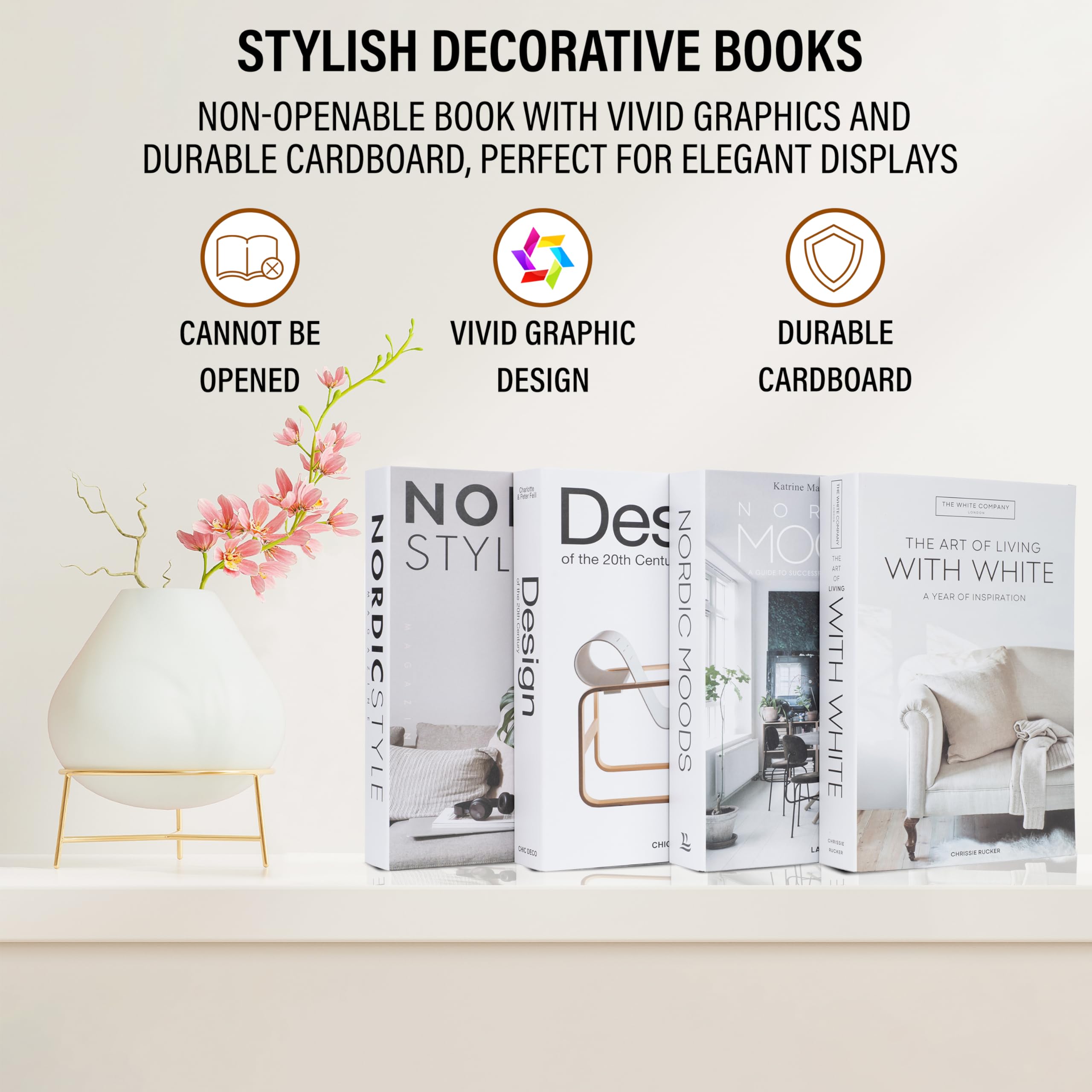 Decorative Book Boxes 4pcs