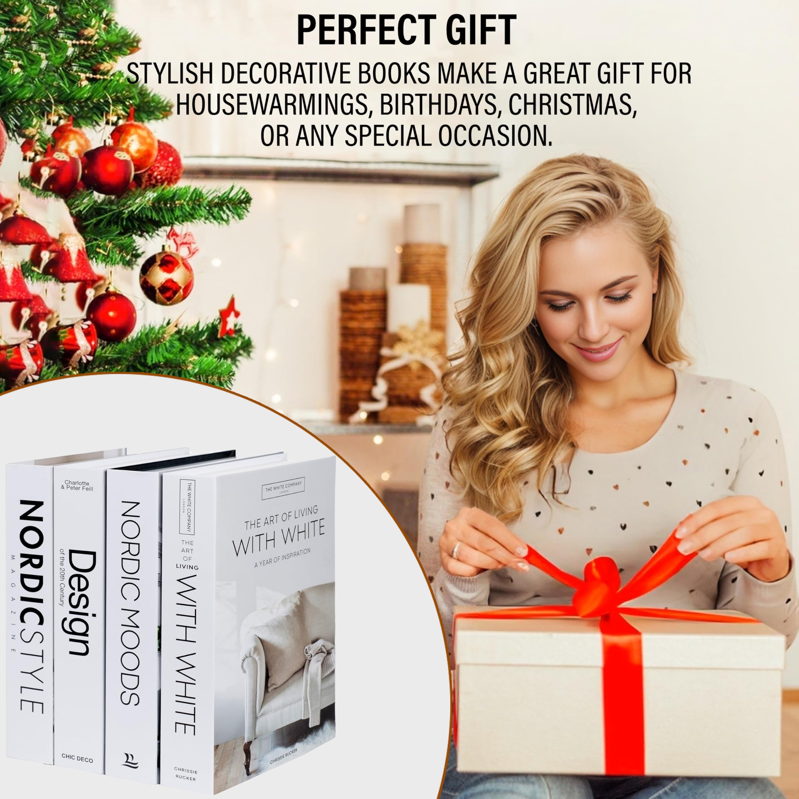 Decorative Book Boxes 4pcs